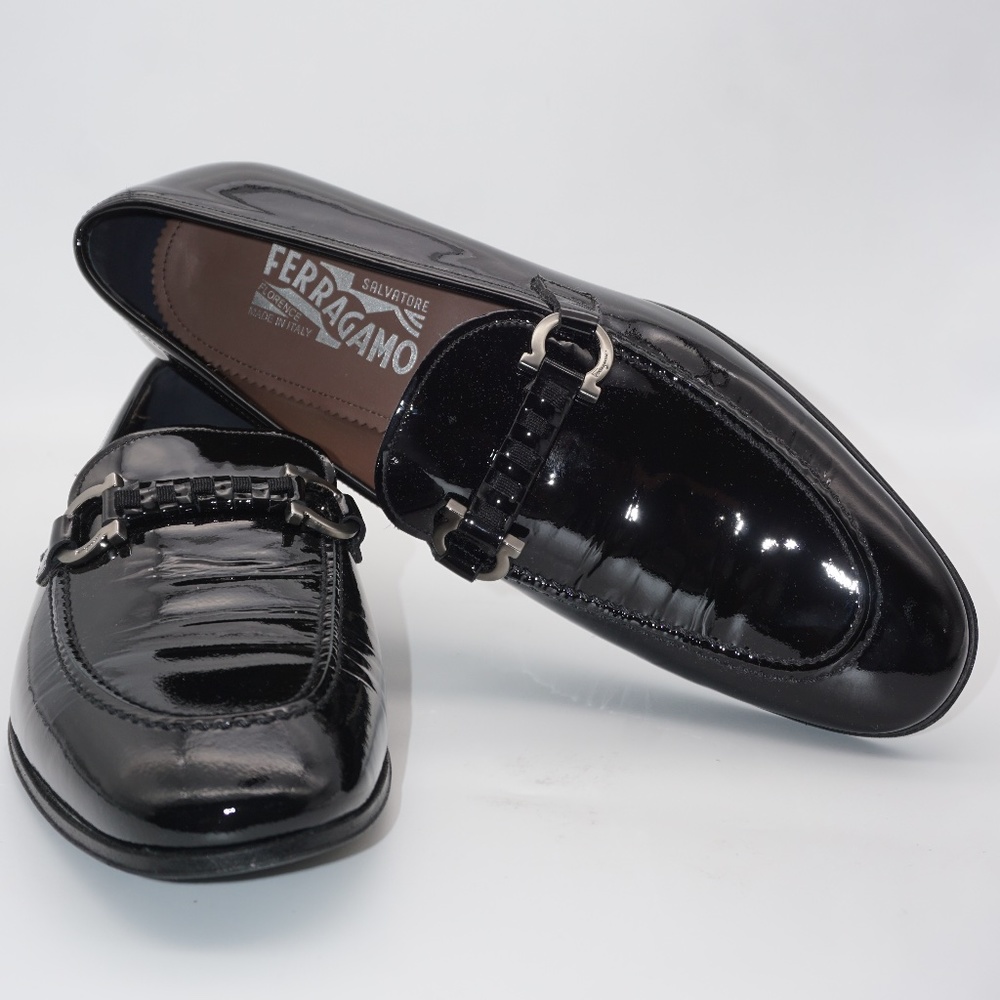 Salvatore Ferragamo Men's Tai Patent Leather Eveni - Picture 1 of 16